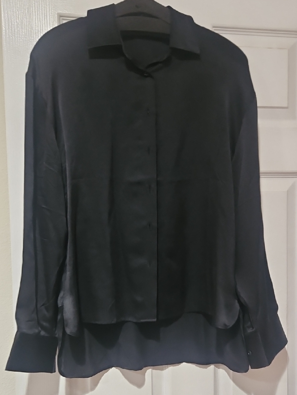 IRO Black Button-Front Silk Blouse